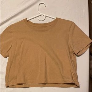 tan urban outfitters cropped tee